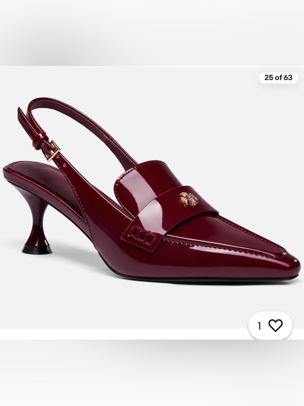 Patent Slingback Kitten Heel in Deep Burgundy sz 8